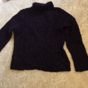 Gorgeous small cable rich blackberry sweater